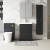 Nuie Arno Floor Standing 2-Drawer Vanity Unit with Basin-3 600mm Wide - Black Woodgrain
