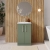 Nuie Arno Floor Standing 2-Door Vanity Unit with Basin-4 500mm Wide - Satin Green | Thumbnail Image