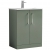 Nuie Arno Floor Standing 2-Door Vanity Unit with Basin-2 600mm Wide - Satin Green