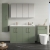 Nuie Arno Floor Standing 4-Door Vanity Unit with Double Polymarble Basin 1200mm Wide - Satin Green | Thumbnail Image