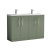 Nuie Arno Floor Standing 4-Door Vanity Unit with Double Polymarble Basin 1200mm Wide - Satin Green | Thumbnail Image