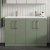 Nuie Arno Floor Standing 4-Door Vanity Unit with Double Ceramic Basin 1200mm Wide - Satin Green | Thumbnail Image
