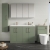 Nuie Arno Floor Standing 4-Door Vanity Unit with Double Ceramic Basin 1200mm Wide - Satin Green | Thumbnail Image