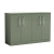 Nuie Arno Floor Standing 4-Door Vanity Unit with Worktop 1200mm Wide - Satin Green