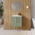 Nuie Arno Wall Hung 2-Door Vanity Unit with Basin-2 500mm Wide - Satin Green | Thumbnail Image