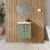Nuie Arno Wall Hung 2-Door Vanity Unit with Basin-4 500mm Wide - Satin Green | Thumbnail Image