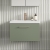 Nuie Arno Wall Hung 1-Drawer Vanity Unit with Basin-1 600mm Wide - Satin Green