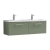 Nuie Arno Wall Hung 2-Drawer Vanity Unit with Double Polymarble Basin 1200mm Wide - Satin Green