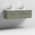 Nuie Arno Wall Hung 2-Drawer Vanity Unit with Double Polymarble Basin 1200mm Wide - Satin Green