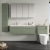 Nuie Arno Wall Hung 2-Drawer Vanity Unit with Double Polymarble Basin 1200mm Wide - Satin Green