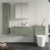 Nuie Arno Wall Hung 1-Drawer Vanity Unit with Basin-4 600mm Wide - Satin Green