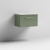 Nuie Arno Wall Hung 1-Drawer Vanity Unit with Bellato Grey Worktop 600mm Wide - Satin Green