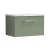 Nuie Arno Wall Hung 1-Drawer Vanity Unit with Carrera Marble Worktop 600mm Wide - Satin Green | Thumbnail Image