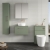 Nuie Arno Wall Hung 1-Drawer Vanity Unit with Worktop 600mm Wide - Satin Green | Thumbnail Image