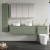 Nuie Arno Wall Hung 2-Drawer Vanity Unit with Worktop 1200mm Wide - Satin Green