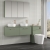 Nuie Arno Wall Hung 2-Drawer Vanity Unit with Worktop 1200mm Wide - Satin Green