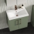 Nuie Arno Wall Hung 2-Door Vanity Unit with Basin-1 600mm Wide - Satin Green