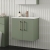 Nuie Arno Wall Hung 2-Door Vanity Unit with Basin-2 500mm Wide - Satin Green
