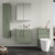 Nuie Arno Wall Hung 2-Door Vanity Unit with Basin-2 500mm Wide - Satin Green