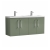Nuie Arno Wall Hung 4-Door Vanity Unit with Double Polymarble Basin 1200mm Wide - Satin Green