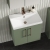 Nuie Arno Wall Hung 2-Door Vanity Unit with Basin-3 500mm Wide - Satin Green