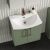 Nuie Arno Wall Hung 2-Door Vanity Unit with Basin-4 500mm Wide - Satin Green