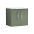 Nuie Arno Wall Hung 2-Door Vanity Unit with Carrera Marble Worktop 600mm Wide - Satin Green | Thumbnail Image