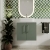 Nuie Arno Wall Hung 2-Door Vanity Unit with Sparkling White Worktop 600mm Wide - Satin Green