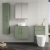 Nuie Arno Wall Hung 2-Door Vanity Unit with Worktop 600mm Wide - Satin Green | Thumbnail Image
