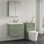 Nuie Arno Wall Hung 2-Drawer Vanity Unit with Basin-1 600mm Wide - Satin Green
