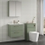 Nuie Arno Wall Hung 2-Drawer Vanity Unit with Basin-2 600mm Wide - Satin Green