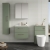 Nuie Arno Wall Hung 2-Drawer Vanity Unit with Basin-2 600mm Wide - Satin Green