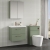 Nuie Arno Wall Hung 2-Drawer Vanity Unit with Basin-3 600mm Wide - Satin Green