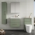 Nuie Arno Wall Hung 2-Drawer Vanity Unit with Basin-3 600mm Wide - Satin Green