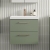 Nuie Arno Wall Hung 2-Drawer Vanity Unit with Basin-3 600mm Wide - Satin Green
