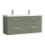 Nuie Arno Wall Hung 4-Drawer Vanity Unit with Double Ceramic Basin 1200mm Wide - Satin Green