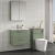 Nuie Arno Wall Hung 2-Drawer Vanity Unit with Basin-4 600mm Wide - Satin Green