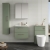 Nuie Arno Wall Hung 2-Drawer Vanity Unit with Basin-4 600mm Wide - Satin Green