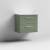 Nuie Arno Wall Hung 2-Drawer Vanity Unit with Carrera Marble Worktop 600mm Wide - Satin Green | Thumbnail Image