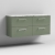 Nuie Arno Wall Hung 4-Drawer Vanity Unit with Carrera Marble Worktop 1200mm Wide - Satin Green | Thumbnail Image