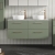 Nuie Arno Wall Hung 4-Drawer Vanity Unit with Carrera Marble Worktop 1200mm Wide - Satin Green | Thumbnail Image