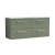 Nuie Arno Wall Hung 4-Drawer Vanity Unit with Carrera Marble Worktop 1200mm Wide - Satin Green | Thumbnail Image