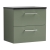 Nuie Arno Wall Hung 2-Drawer Vanity Unit with Sparkling Black Worktop 600mm Wide - Satin Green