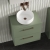 Nuie Arno Wall Hung 2-Drawer Vanity Unit with Worktop 600mm Wide - Satin Green