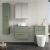 Nuie Arno Wall Hung 2-Drawer Vanity Unit with Worktop 600mm Wide - Satin Green
