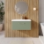 Nuie Arno Wall Hung 1-Drawer Vanity Unit with Basin-1 800mm Wide - Satin Green