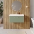 Nuie Arno Wall Hung 1-Drawer Vanity Unit with Basin-3 800mm Wide - Satin Green