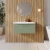 Nuie Arno Wall Hung 1-Drawer Vanity Unit with Basin-4 800mm Wide - Satin Green