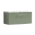 Nuie Arno Wall Hung 1-Drawer Vanity Unit with Carrera Marble Worktop 800mm Wide - Satin Green | Thumbnail Image