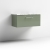 Nuie Arno Wall Hung 1-Drawer Vanity Unit with Carrera Marble Worktop 800mm Wide - Satin Green | Thumbnail Image